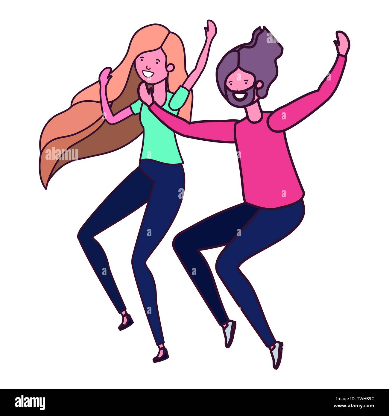young couple dancing in white background Stock Vector Image & Art - Alamy
