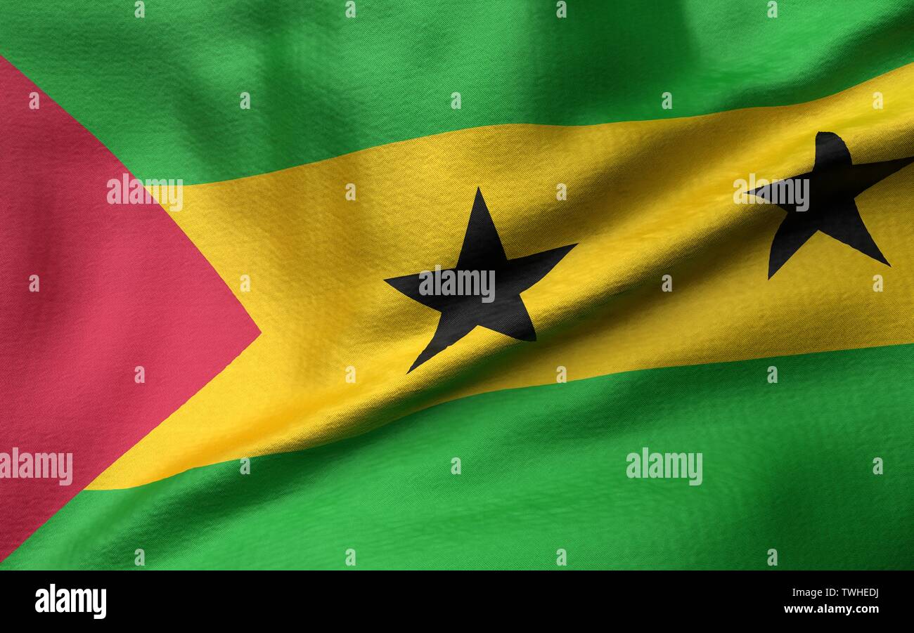 3D Illustration of Sao Tome and Principe Flag Stock Photo - Alamy