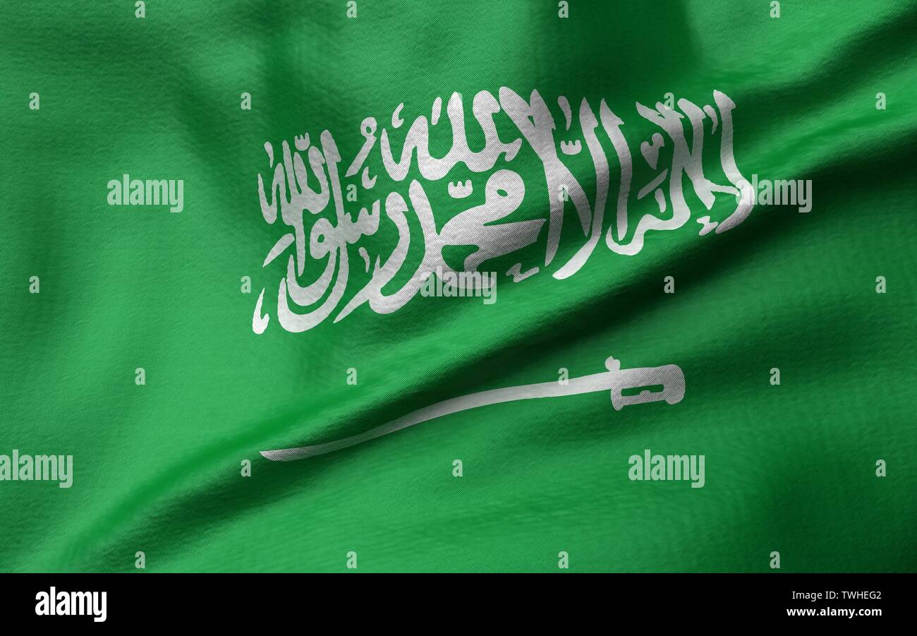 3D Illustration of Saudi Arabia Flag Stock Photo