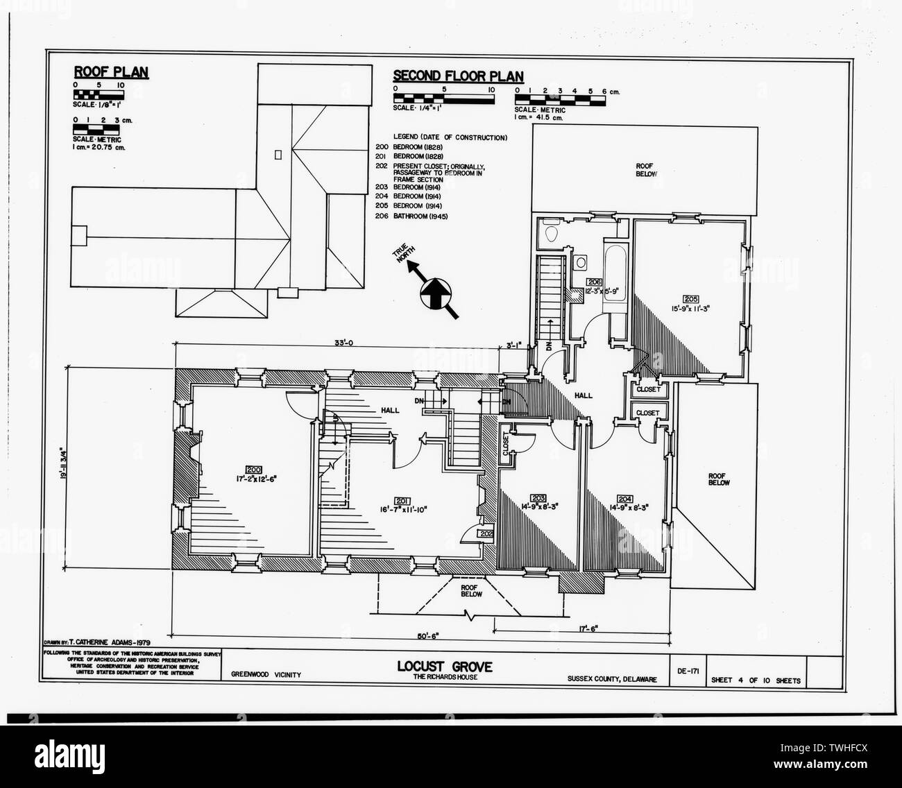 SECOND FLOOR PLAN, ROOF PLAN Locust Grove, State Roads 34 and 32