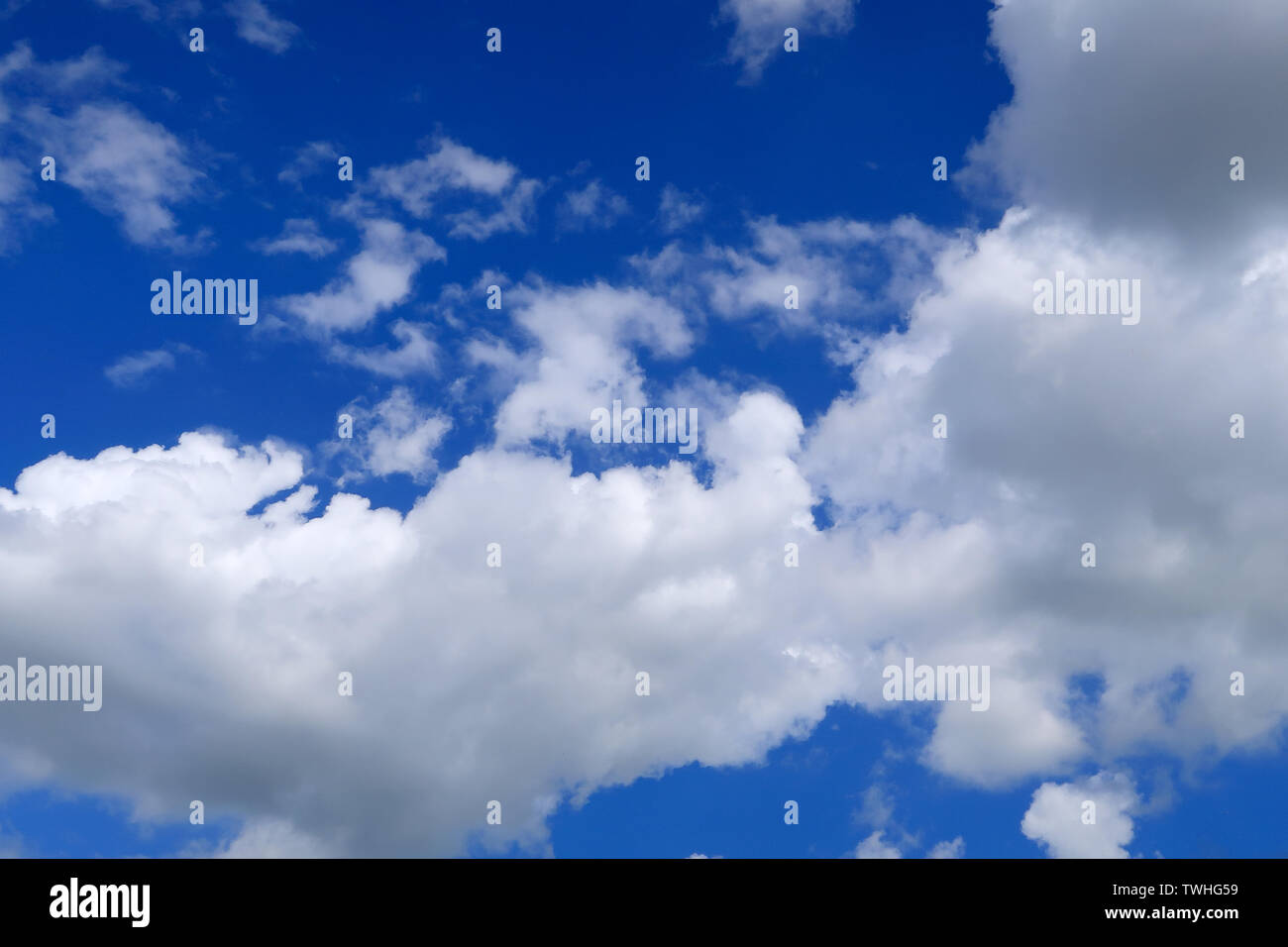 cloudy and blue sky overhead Stock Photo