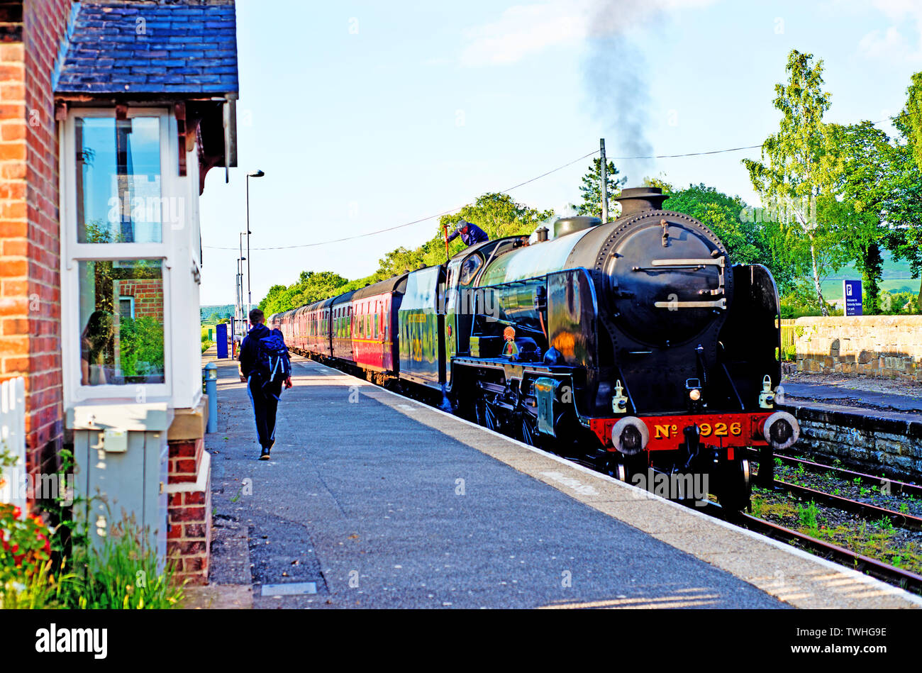 Schools Class no 926 Repton at Battersby junction Railway Station, North Yorkshire, England Stock Photo