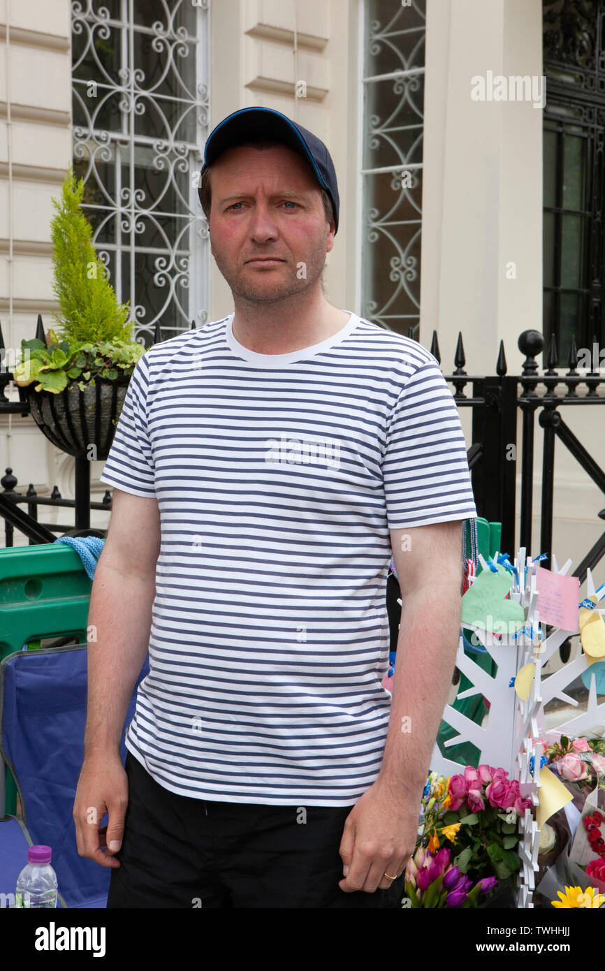 Richard Ratcliffe on the 6th day of his hunger strike in support of his wife Nazanin Zaghari-Ratcliffe, who is also on hunger strike in prison in Iran Stock Photo