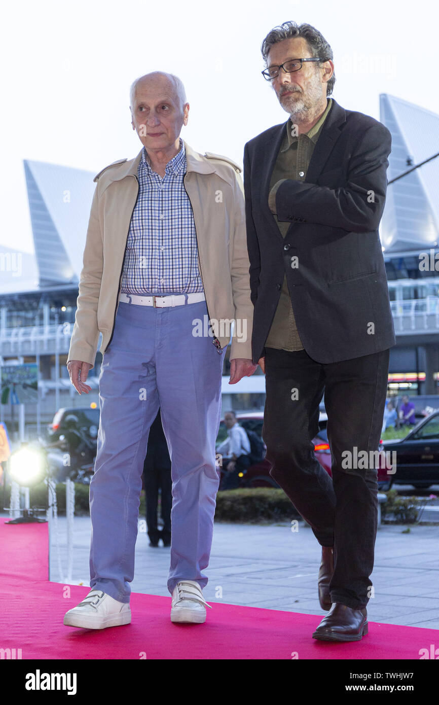 June 20, 2019 - Yokohama, Japan - (L to R) French film director Michel Ocelot and actor Nils Tavernier attend the red carpet for the Festival du Film Francais au Japon 2019 at Yokohama Minato Mirai Hall. This year, 16 movies will be screened during the annual film festival which runs from June 20 to 23. (Credit Image: © Rodrigo Reyes Marin/ZUMA Wire) Stock Photo