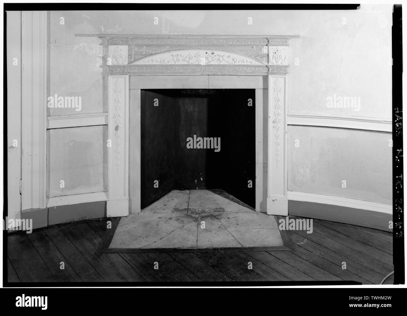 SECOND FLOOR, TREATY ROOM, 201, DETAIL OF FIREPLACE. - Octagon House, 1799 (1741) New York Avenue, Northwest, Washington, District of Columbia, DC Stock Photo