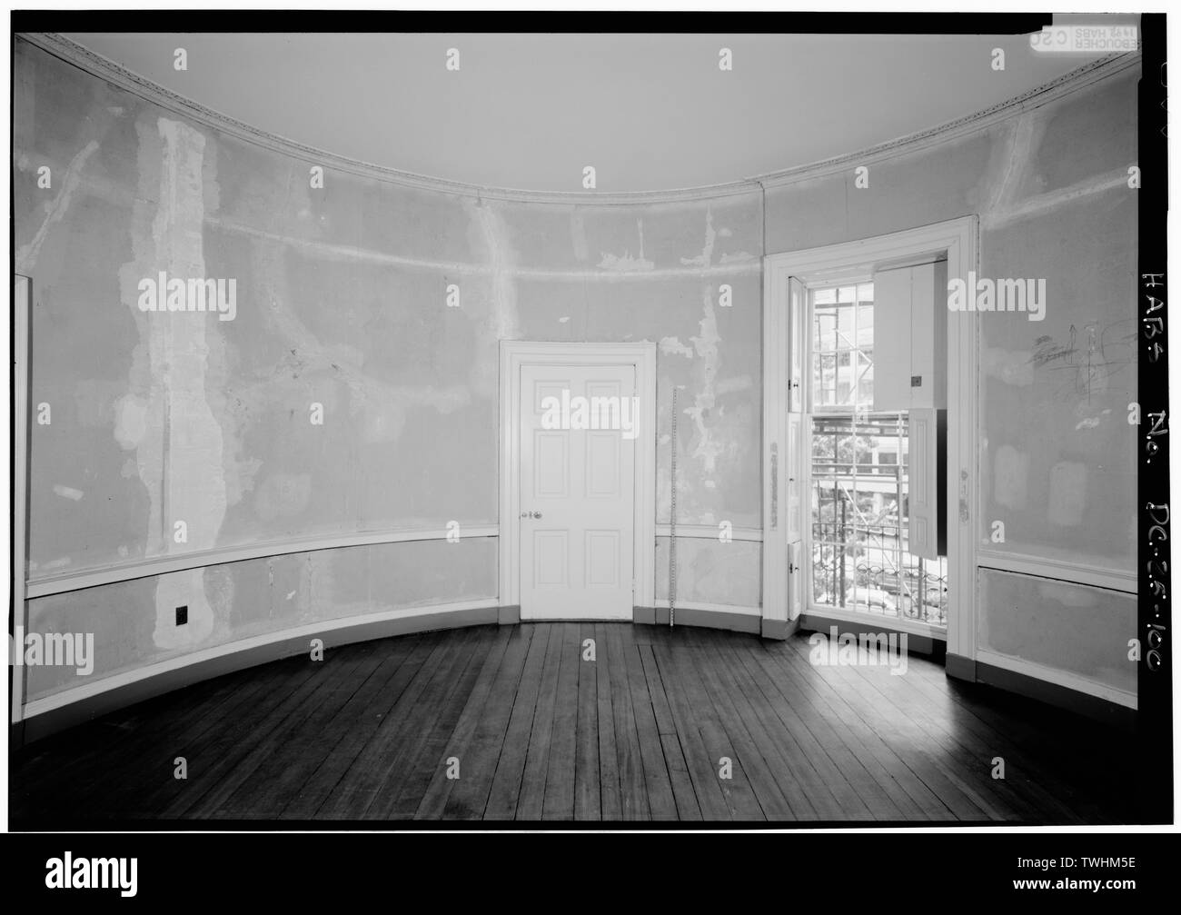 SECOND FLOOR, TREATY ROOM, 201, VIEW TO THE SOUTHEAST, WITH SCALE. - Octagon House, 1799 (1741) New York Avenue, Northwest, Washington, District of Columbia, DC Stock Photo