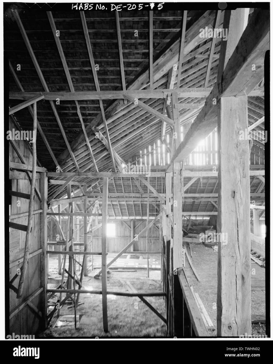 SECOND LEVEL, LOOKING SOUTH TOWARD FRAMED FOREBAY ADDITION Corner