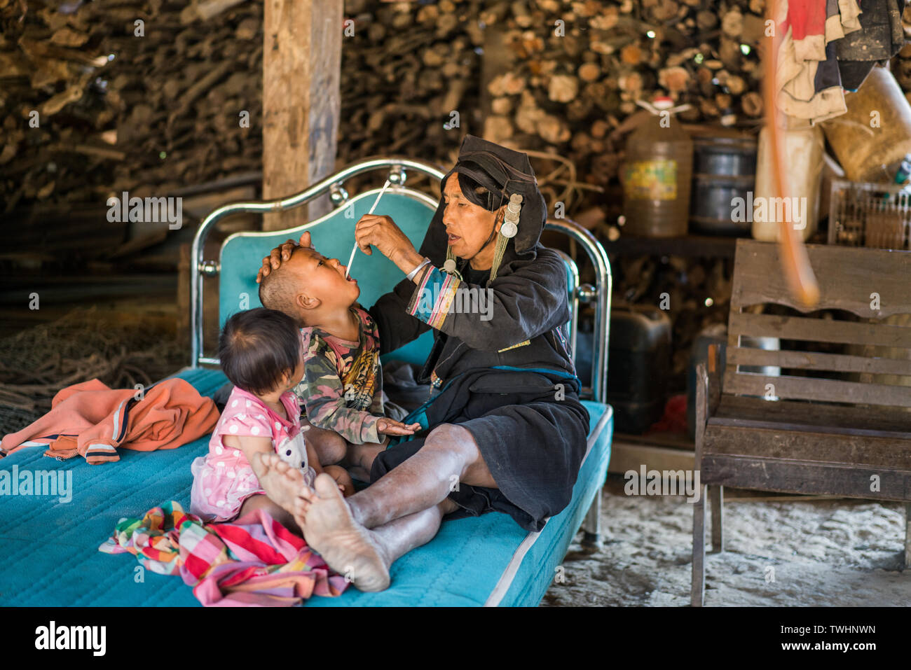 Beautiful old hill tribe women hi-res stock photography and images - Alamy