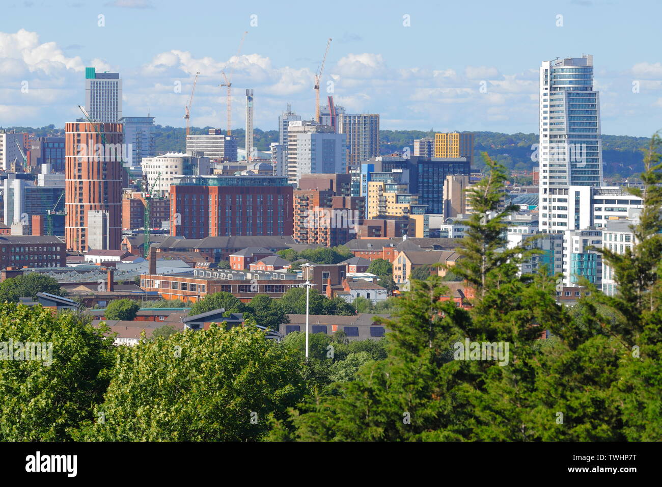 Leeds skyline from Beeston Hill Stock Photo Alamy