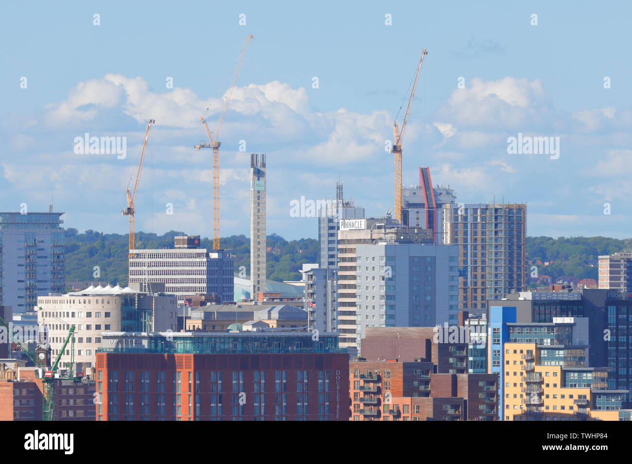Leeds skyline from Beeston Hill Stock Photo Alamy