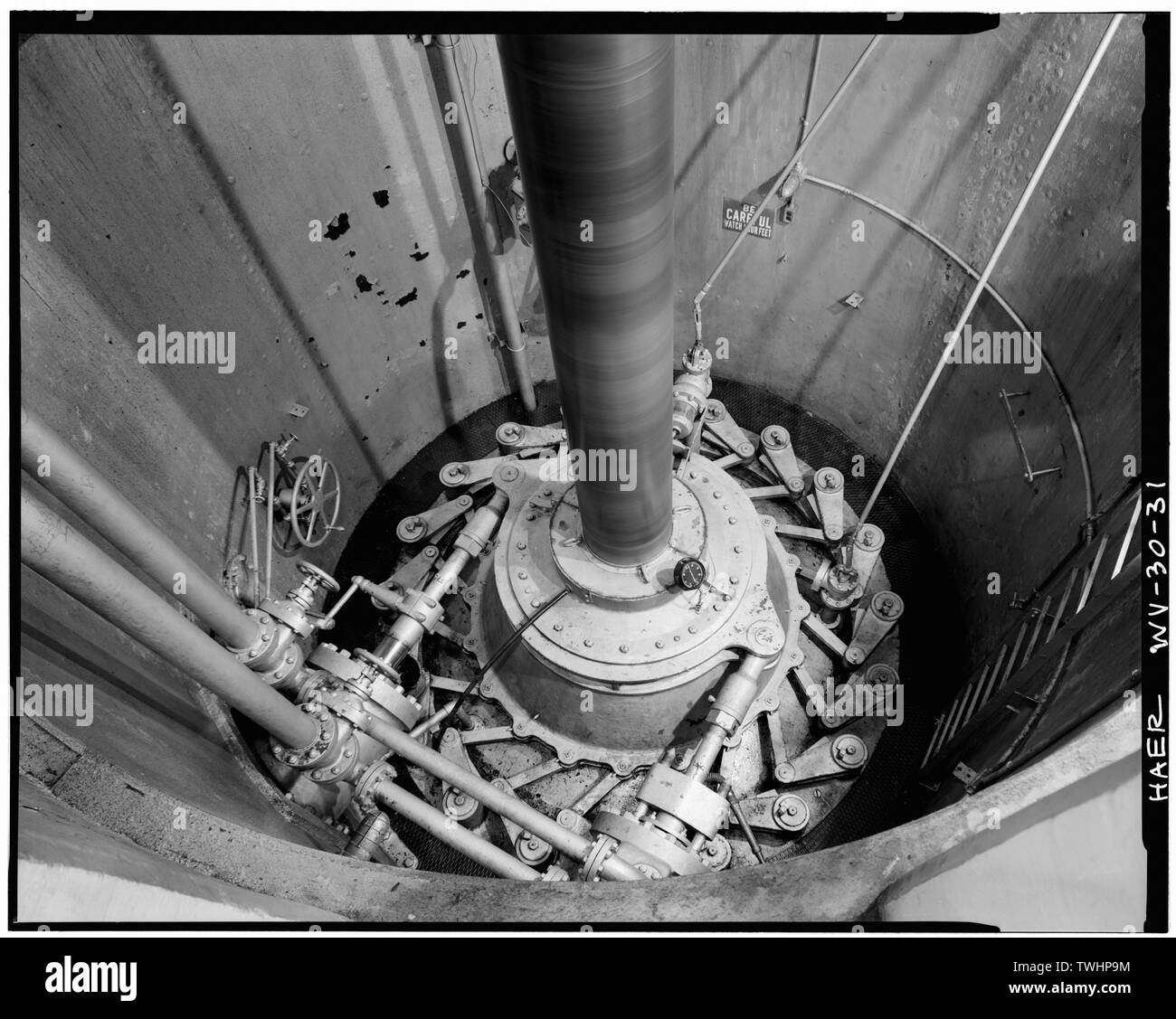 SEE WV-30-30 - Lake Lynn Hydroelectric Power House and Dam, Cheat River, Morgantown, Monongalia County, WV Stock Photo