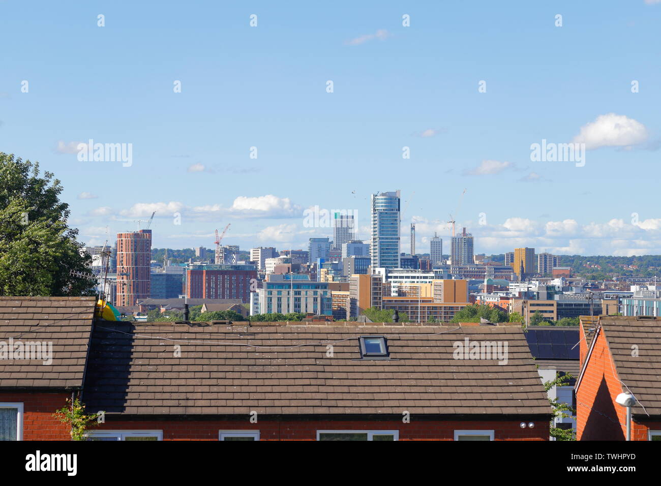 Leeds skyline from Beeston Hill Stock Photo Alamy