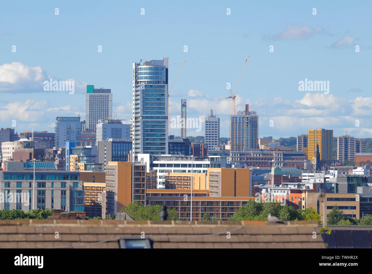 Leeds skyline from Beeston Hill Stock Photo Alamy