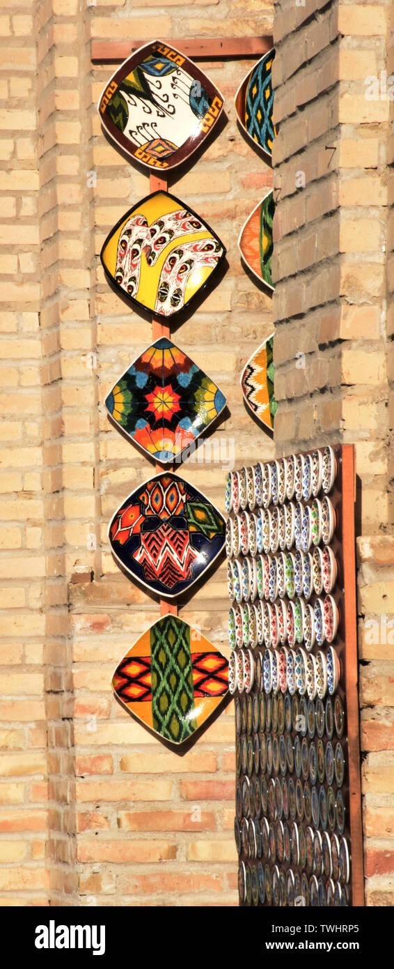 Central Asian Iconic Ceramic in Bukhara street Stock Photo