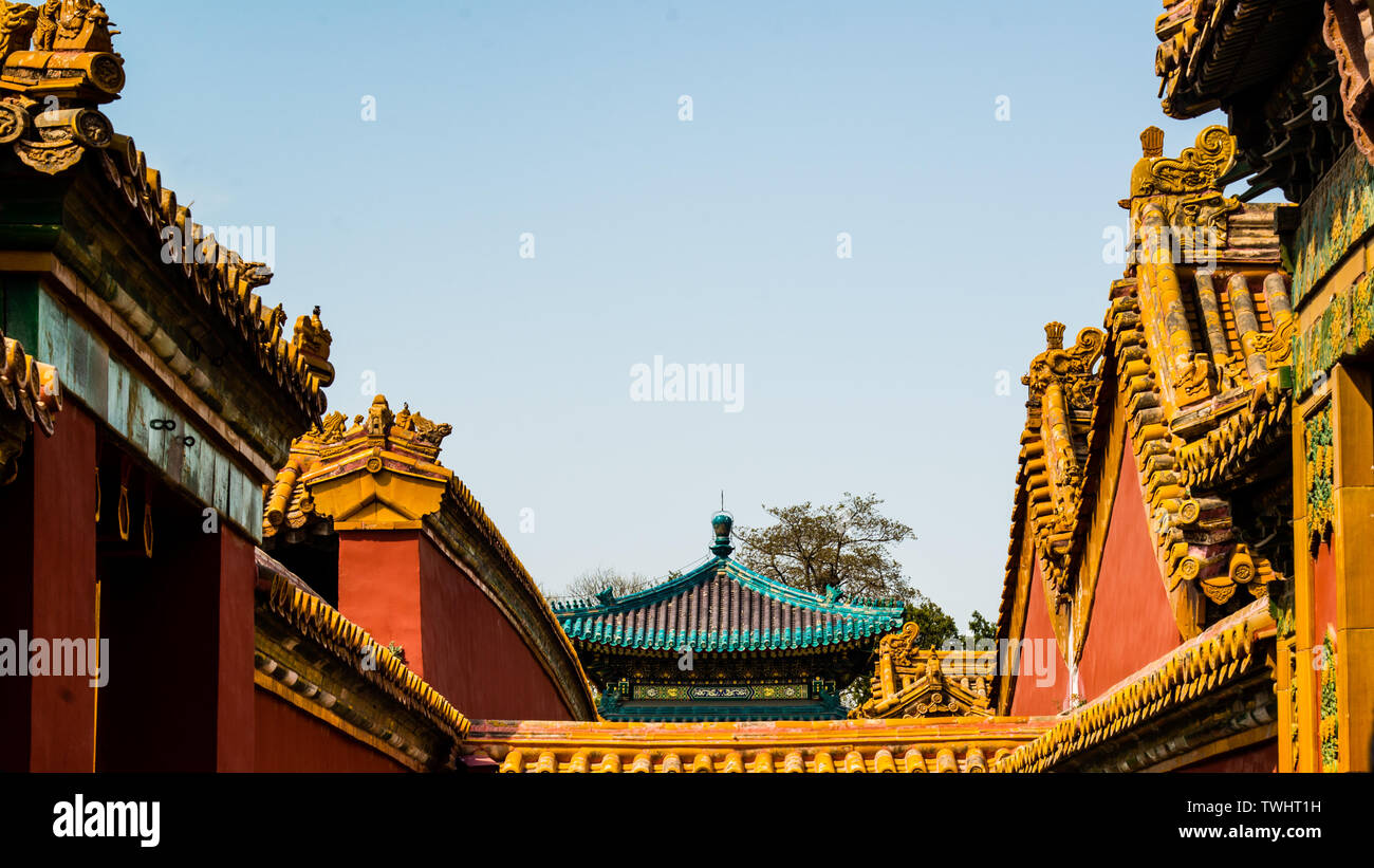 The royal palace pavillon in the forbiden city in Beijing Stock Photo