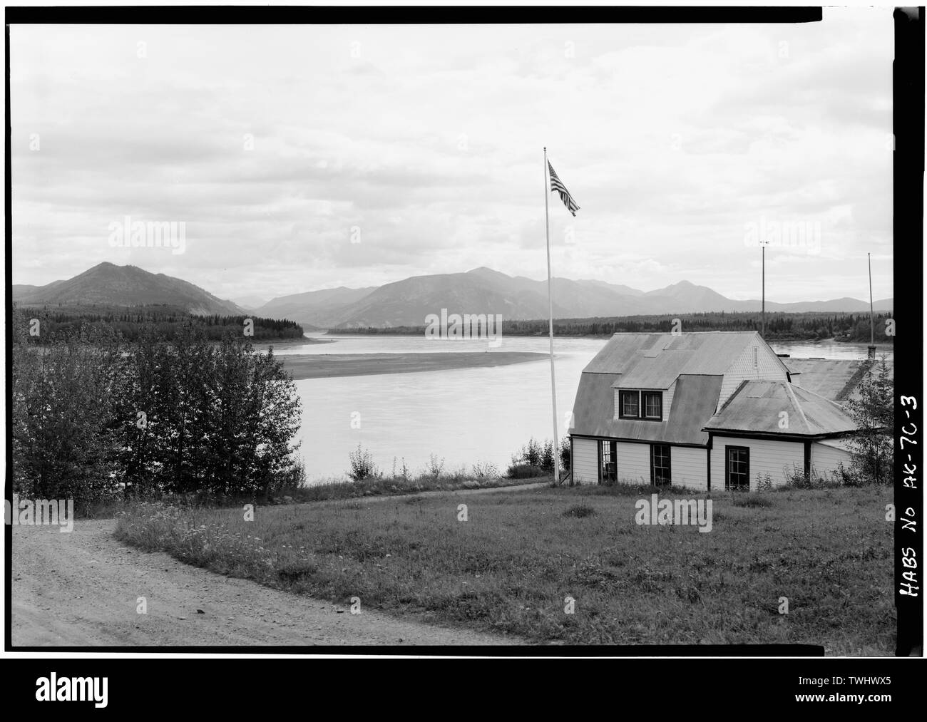 SIDE AND REAR, LOOKING SOUTHEAST - Custom House, Front Street (Moved from Fort Egbert), Eagle, Southeast Fairbanks Census Area, AK Stock Photo