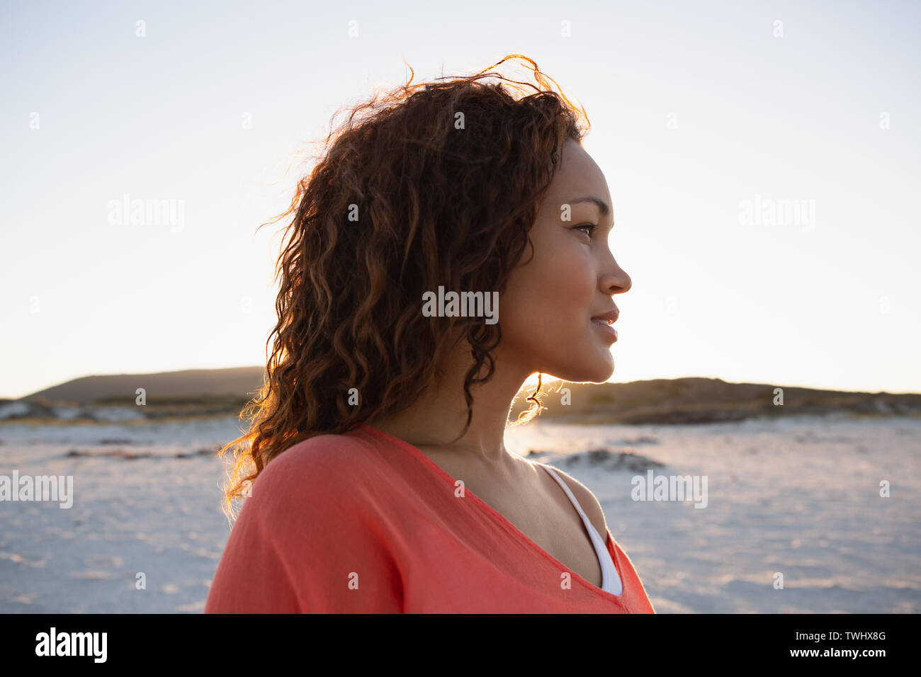 Mixed race woman beach hi-res stock photography and images - Alamy