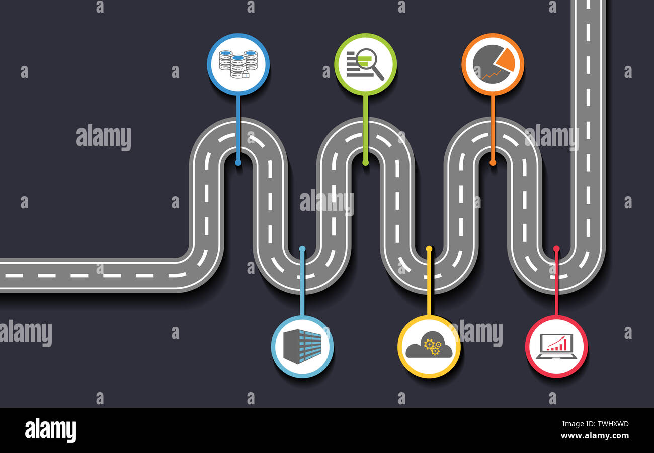 Timeline in business style with vector design template for roadmap ...