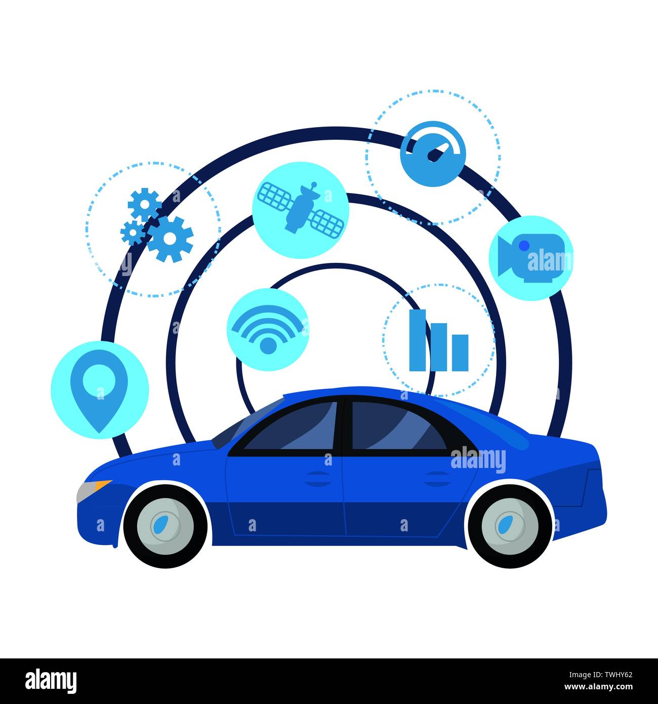 autonomous smart car vector illustration design image Stock Vector ...