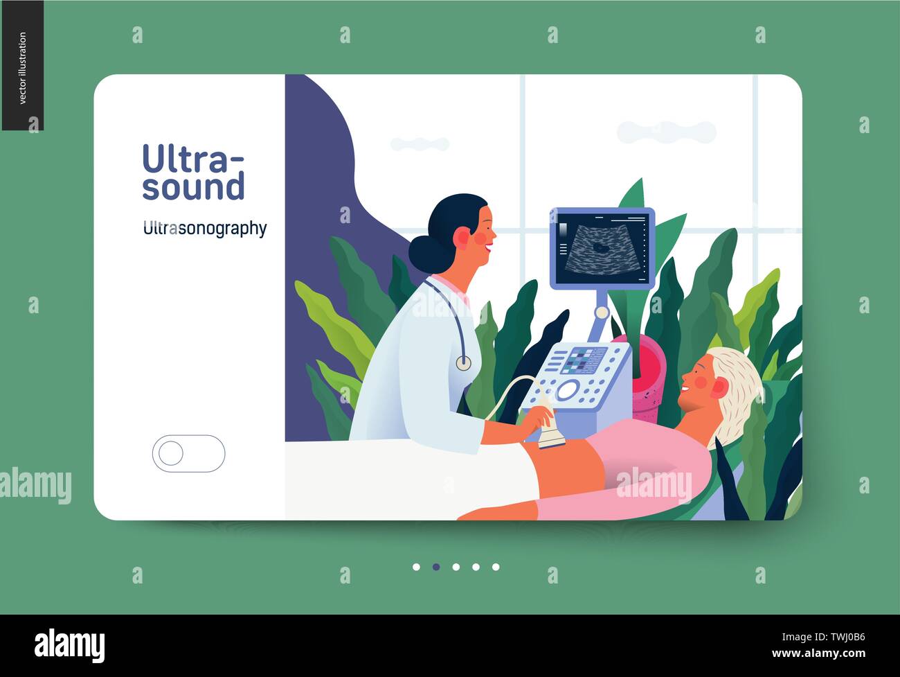 Medical tests template ultrasound modern flat vector concept