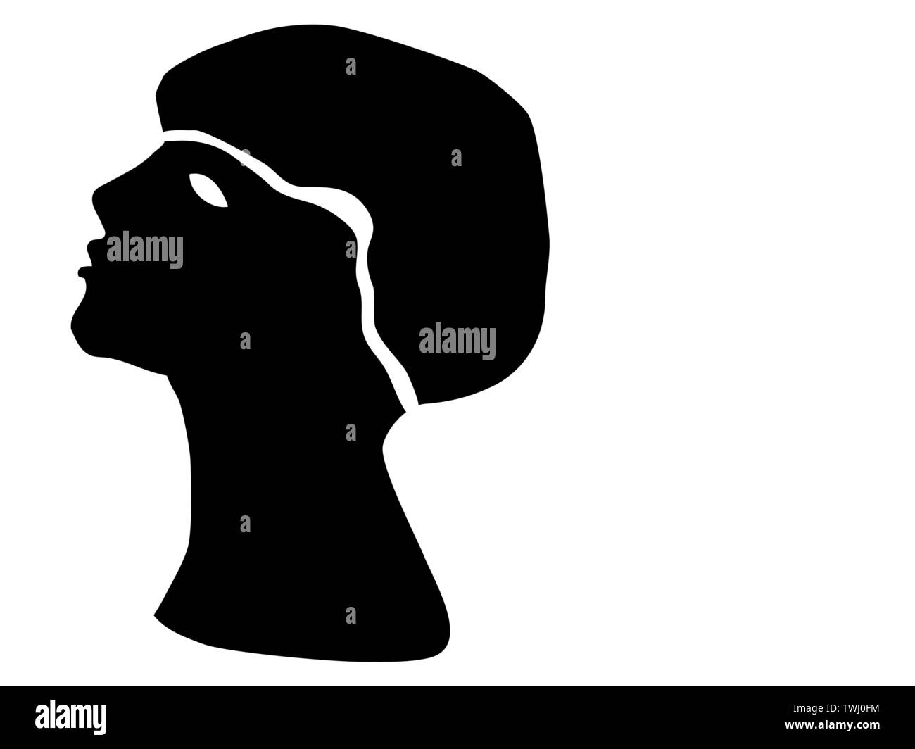Portrait icon. Style is flat rounded symbol, black color, rounded ...