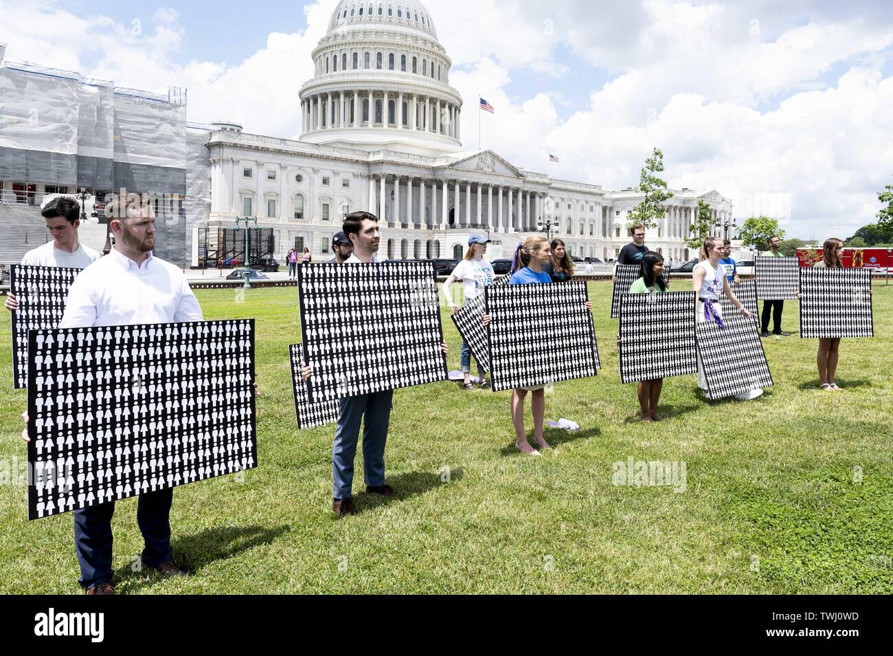 Washington, D.C, USA. 20th June, 2019. Event in front of the Capitol to urge the passage of H.R. 8 universal (gun ownership) background checks legislation. Event held on the grass on the eastern side of the U.S. Capitol in Washington, DC on June 20, 2019. Credit: Michael Brochstein/ZUMA Wire/Alamy Live News Stock Photo