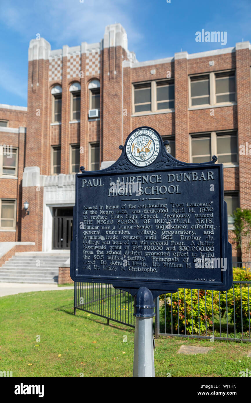 Little Rock, Arkansas - Dunbar High School, Little Rock's school for black students before the city's schools were integrated. The school was built mo Stock Photo