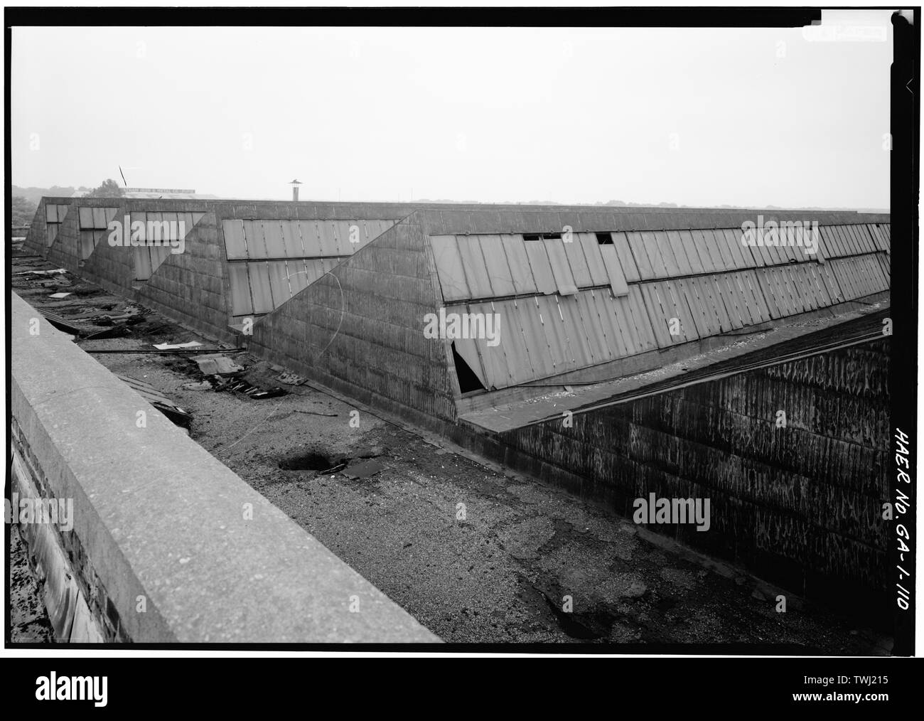 Sawtooth skylights on roof. Central of Railway, Savannah