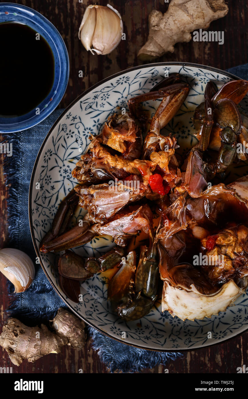 Soy sauce pickled green crab Stock Photo Alamy