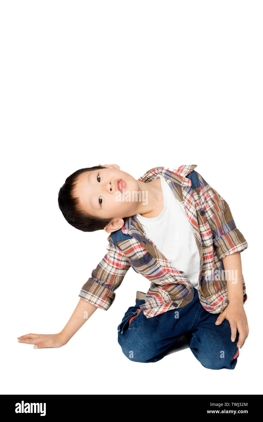 isolated naughty boy on white background Stock Photo - Alamy