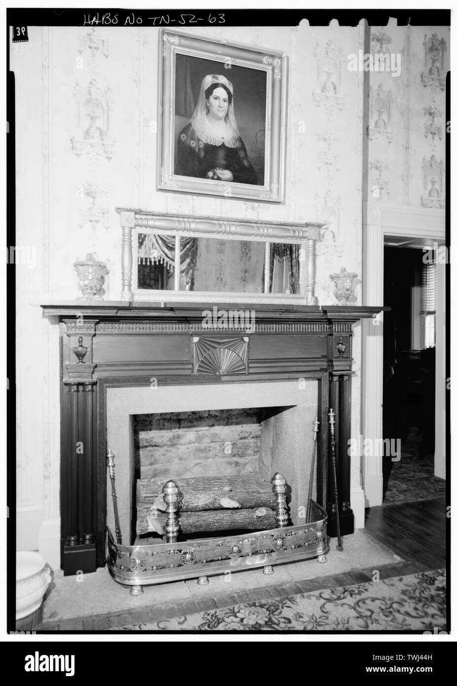 Second floor, Andrew Jackson Bedroom, detail of fireplace The