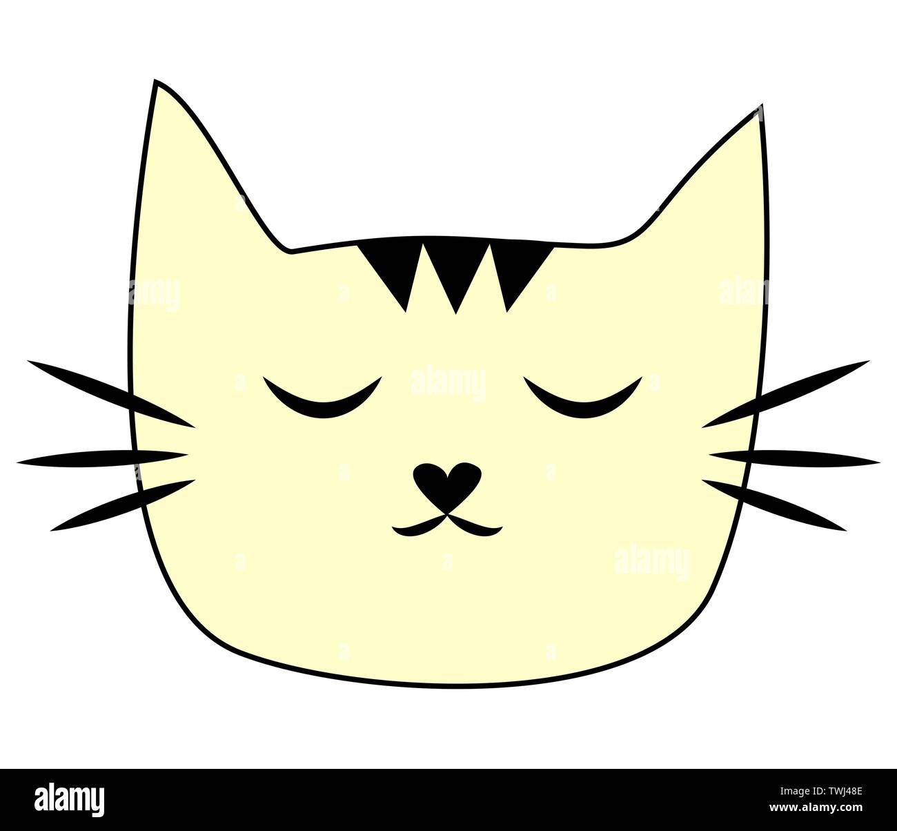 Cute White Cat Kitten Kitty Icon Kawaii Cartoon Character Funny