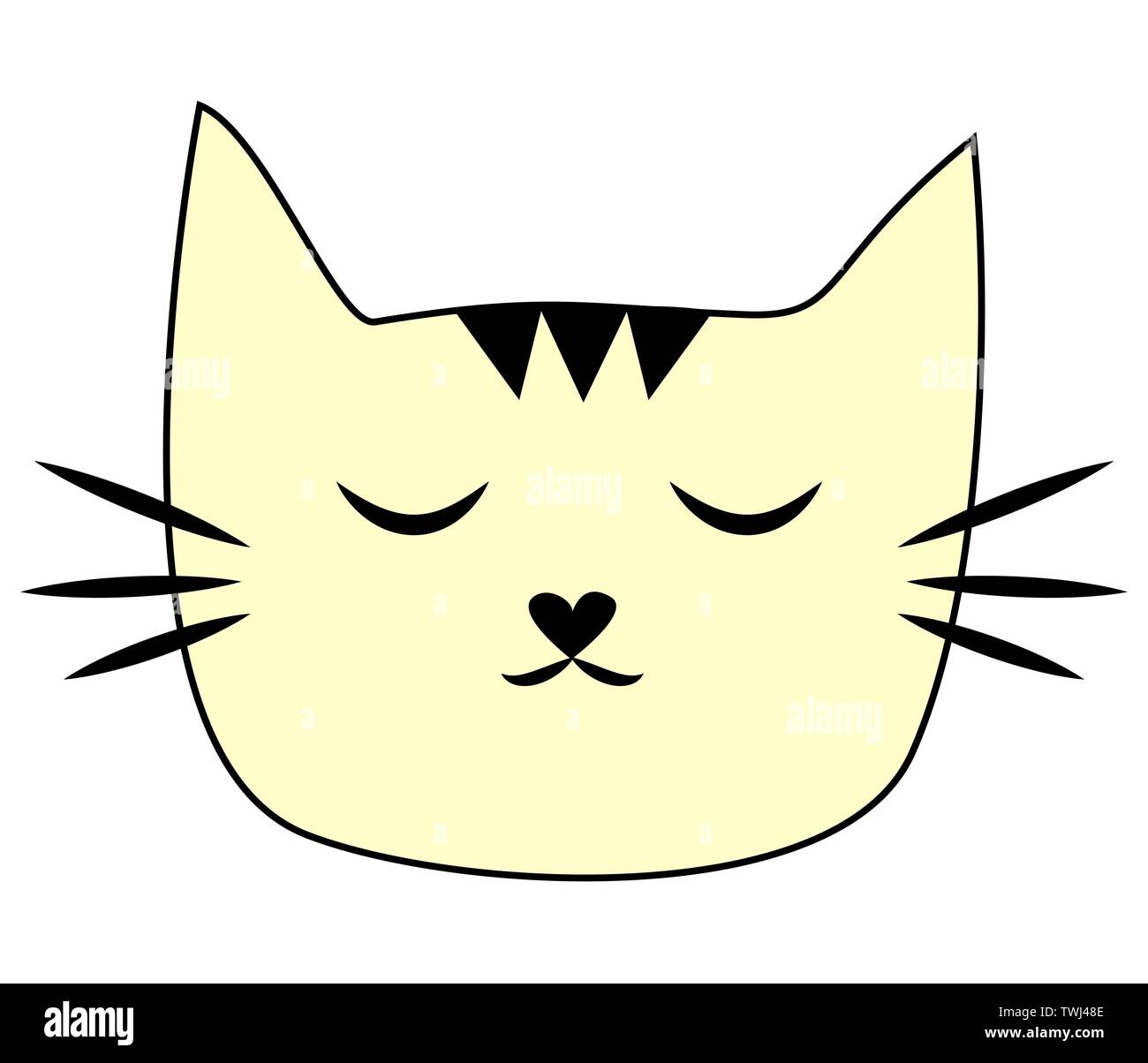 Cute cat cartoon line and fill style icon design, Kawaii animal zoo life  nature and character theme Vector illustration Stock Vector Image & Art -  Alamy