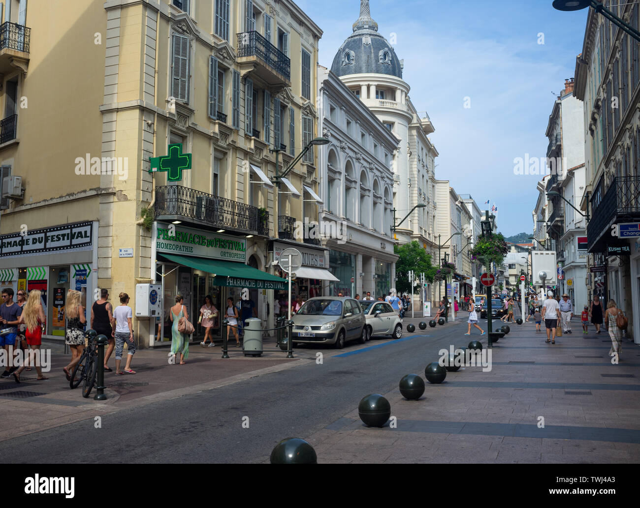 In the streets of Cannes, French Riviera in summer Stock Photo