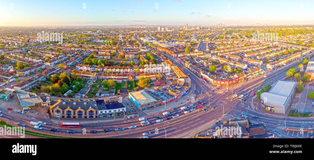 Ilford, a small town in northeast London, England, and the administrative center of the borough of Redbridge, about 14 kilometers from downtown London, is one of the urban core areas planned and developed in London. Stock Photo