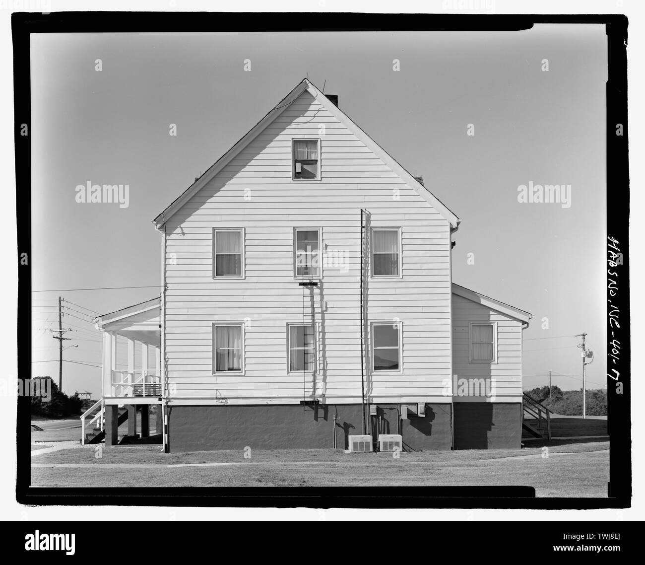 Side facade, facing west Oak Island Coast Guard Station, Highway 160