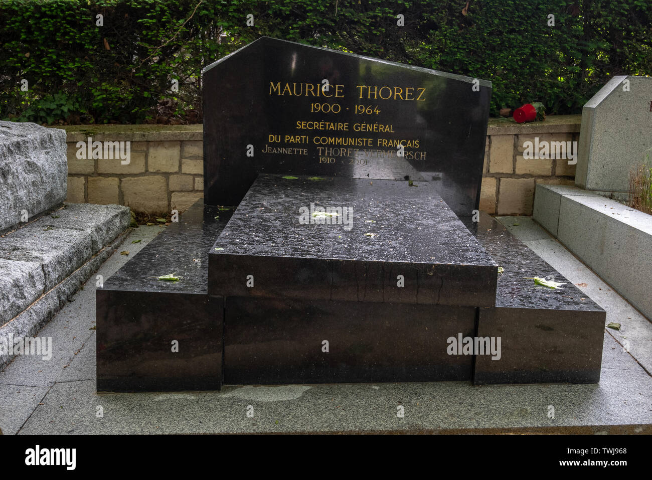 Paris, France - May 28, 2019: Maurice Thorez tomb at the Père Lachaise cemetery Stock Photo
