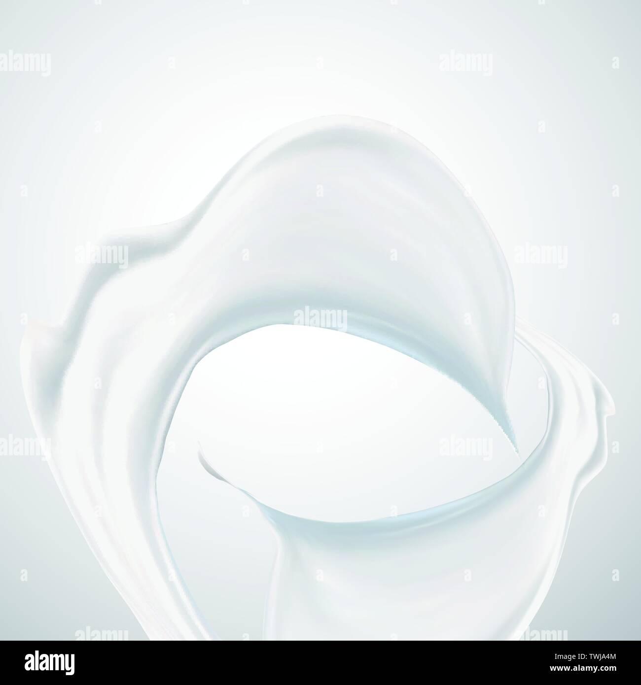 White cosmetic cream liquid flying in the air, 3d illustration Stock