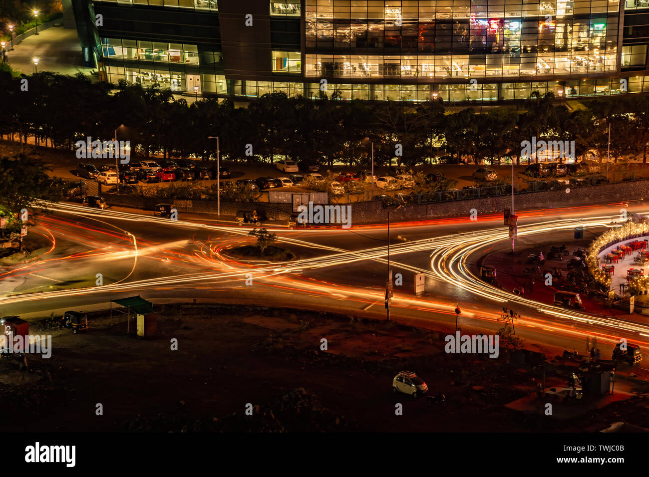 Night cityscape at Pune India. Stock Photo