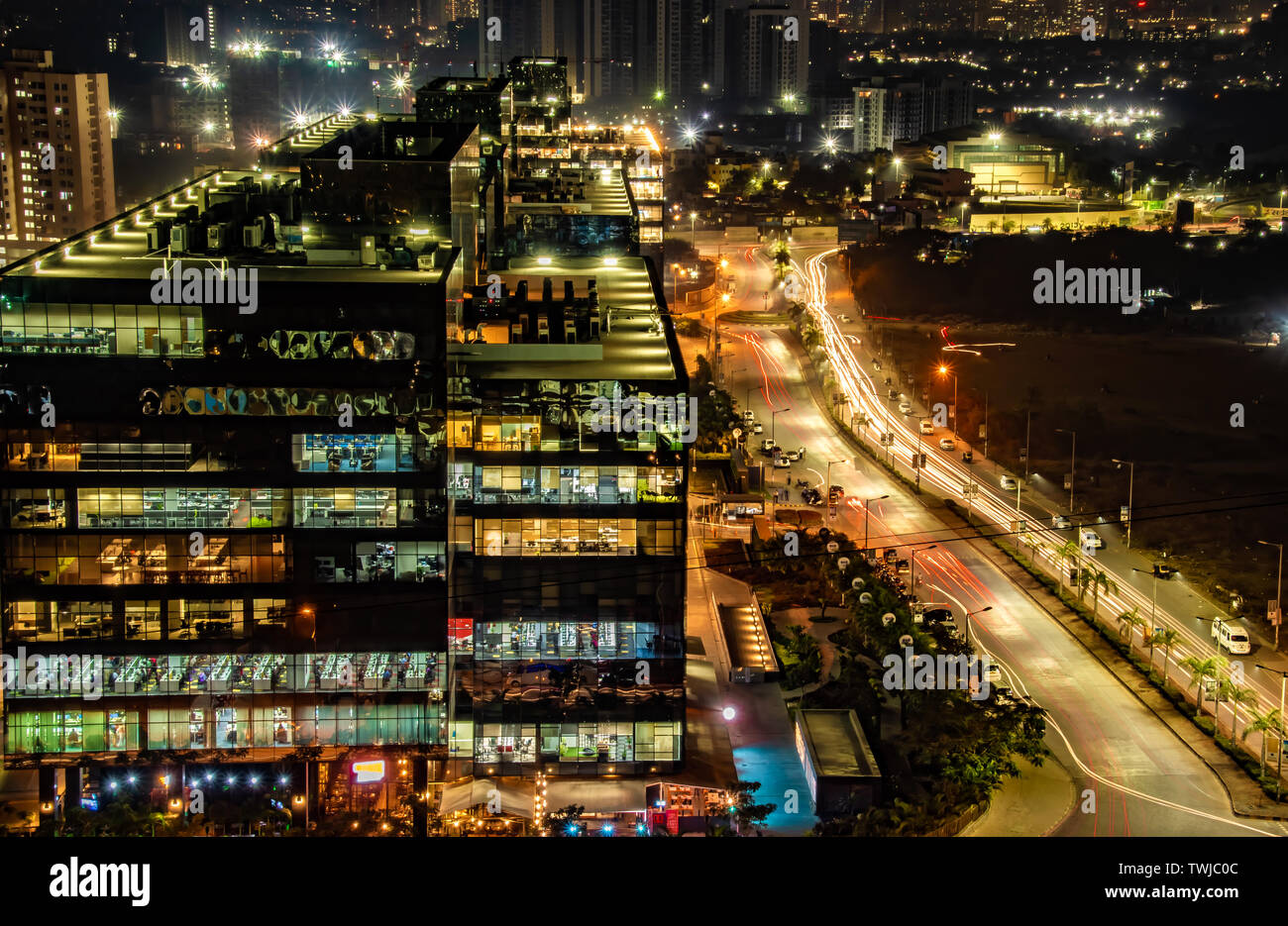 Night cityscape at Pune India Stock Photo Alamy