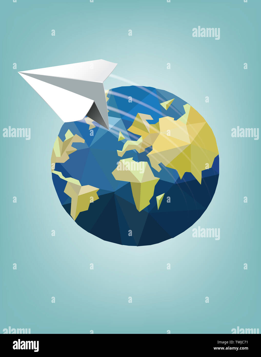 Around the world travelling by plane airplane trip in various country ...