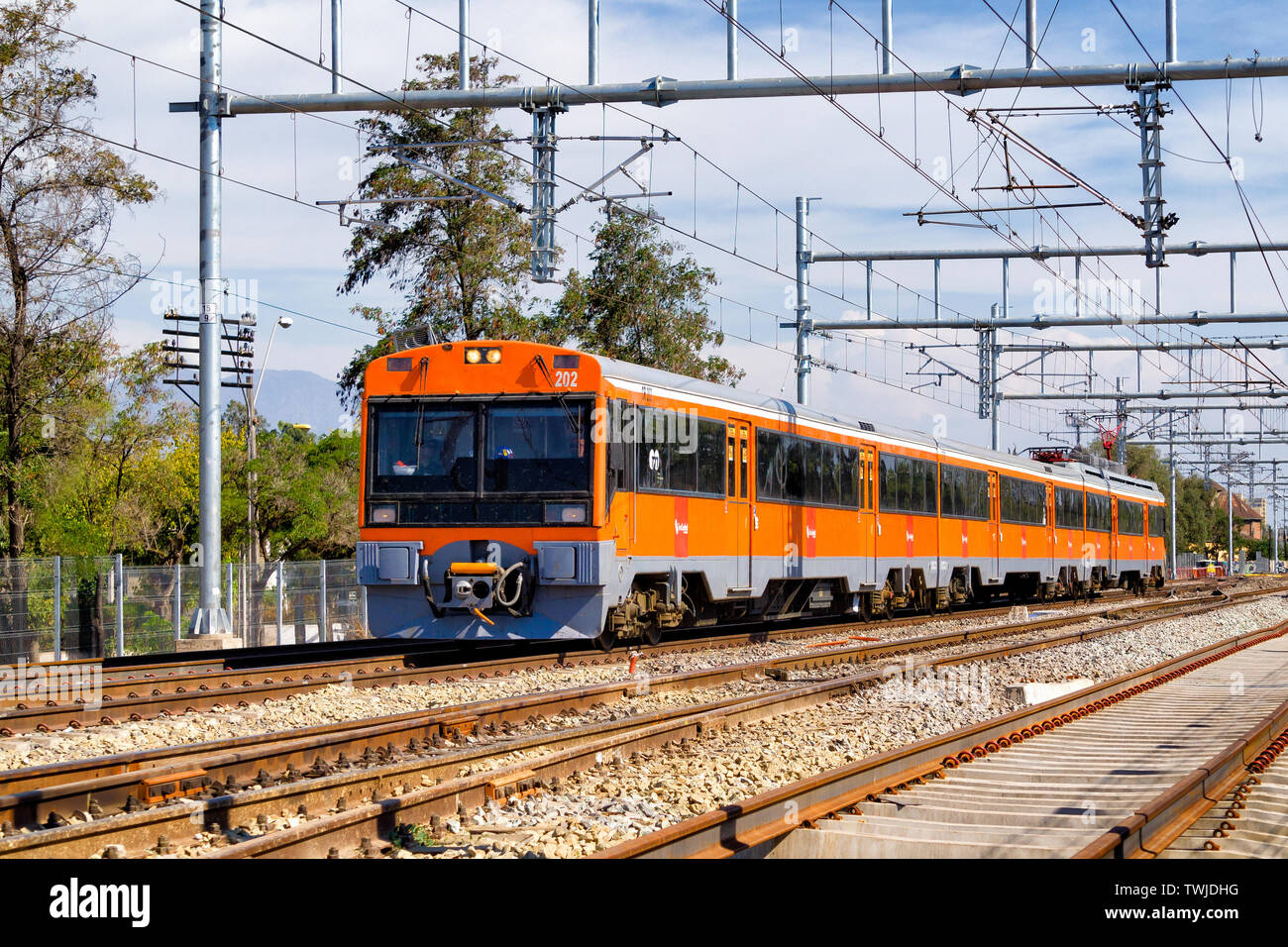 SANTIAGO, CHILE JANUARY 2016 A UT440 Metrotren Rancagua train in