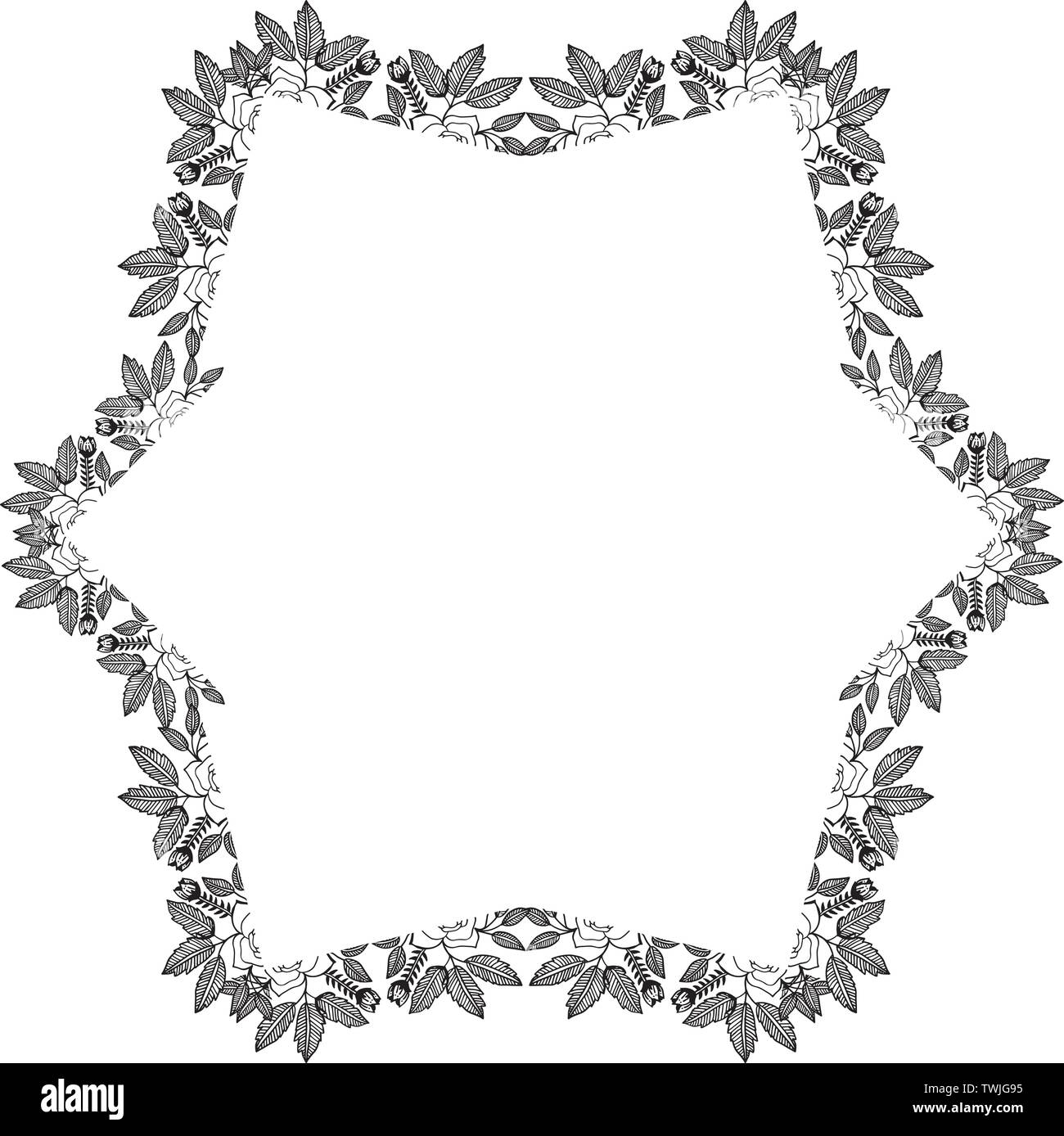 Vector illustration decoration card with various flower frame of hand ...