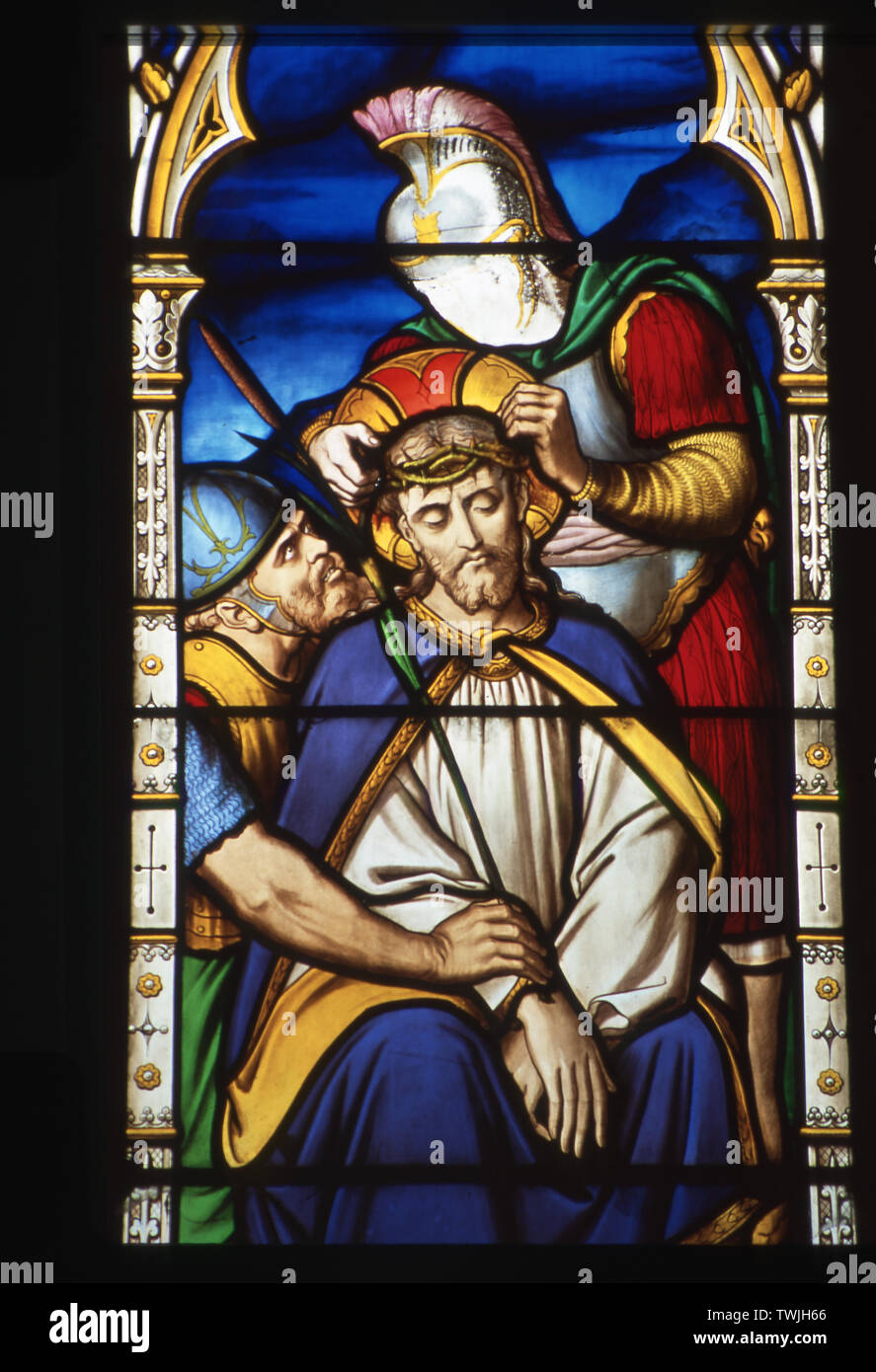 Stained Glass Window Jesus Being Crowned With Thorns St Mary The 