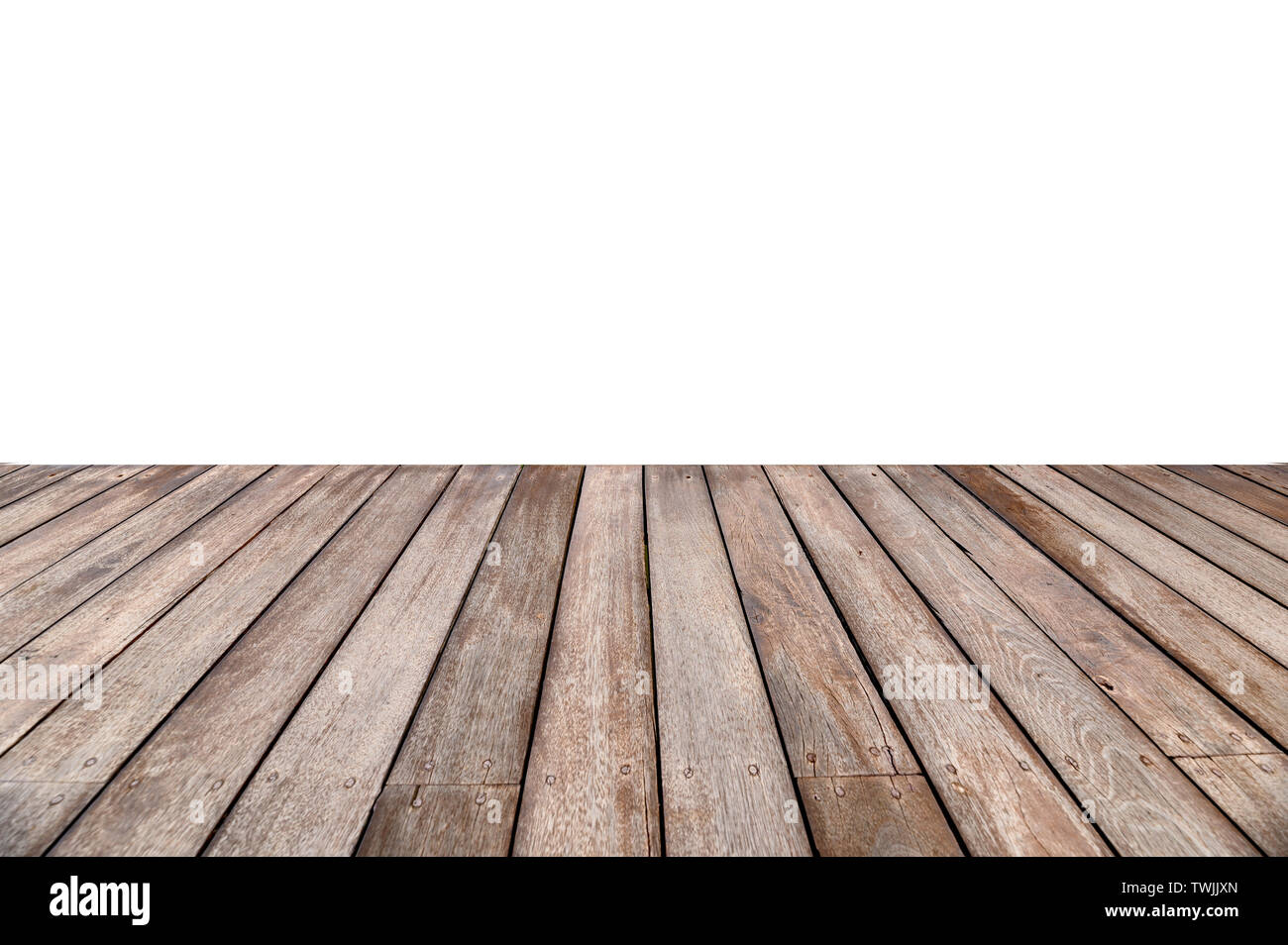 Wooden panel of tabletop on white background Stock Photo Alamy