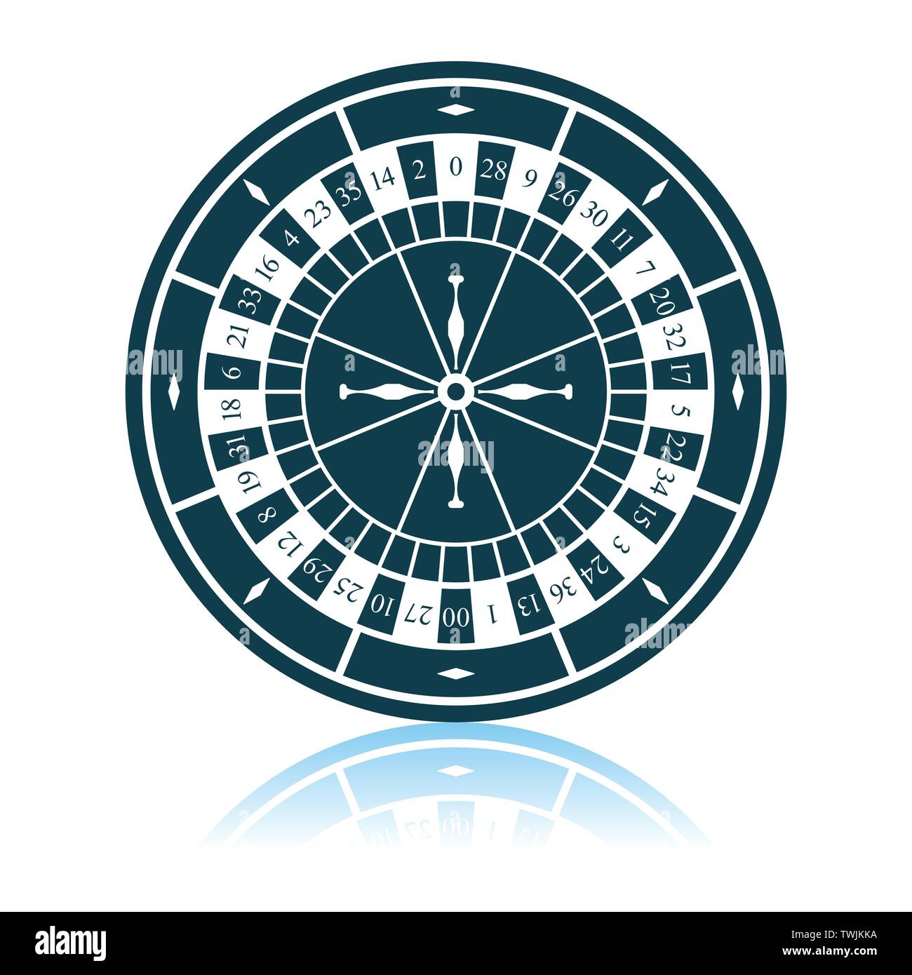 Roulette Wheel Icon. Shadow Reflection Design. Vector Illustration ...