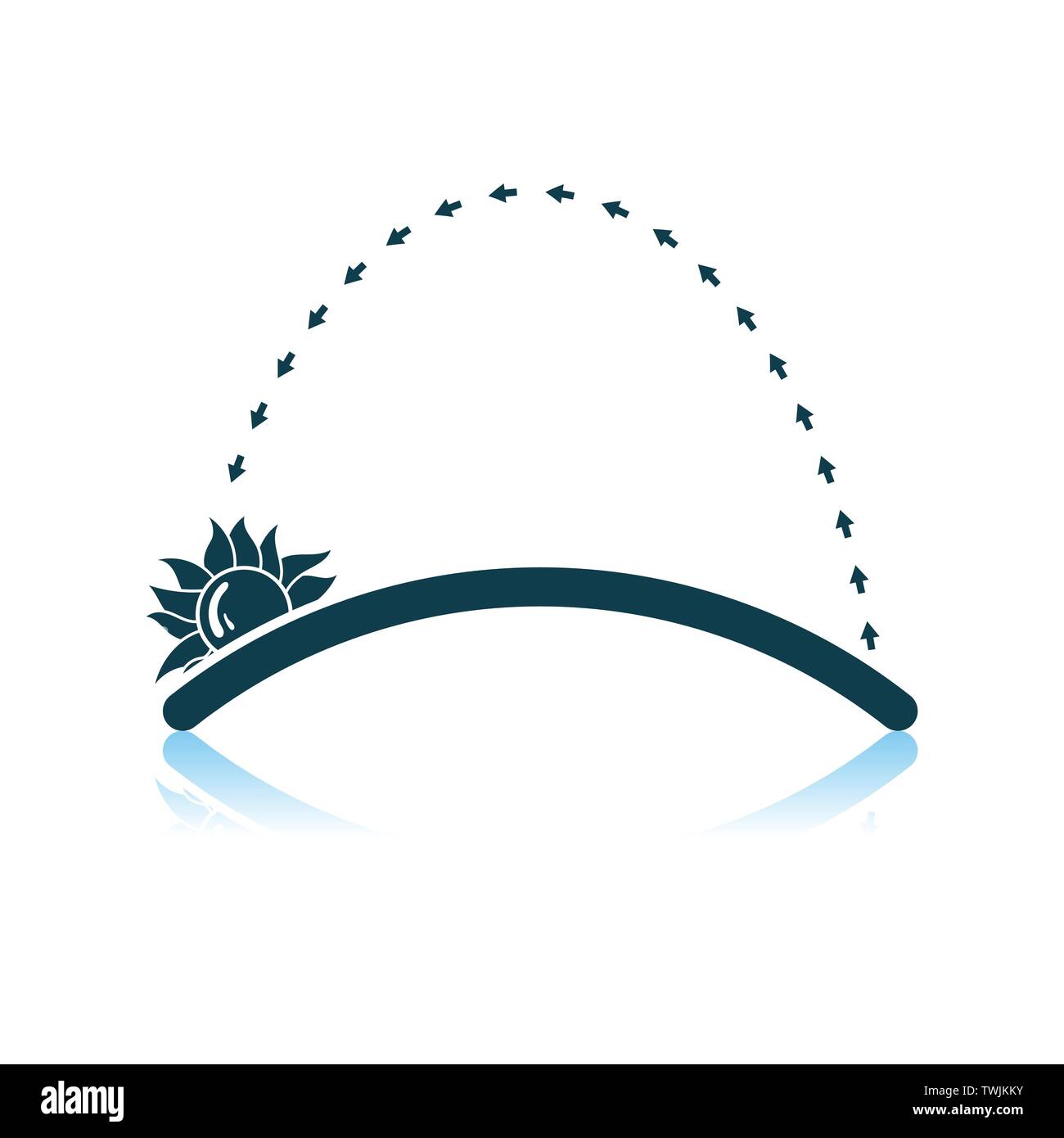 Sunset Icon. Shadow Reflection Design. Vector Illustration. Stock Vector