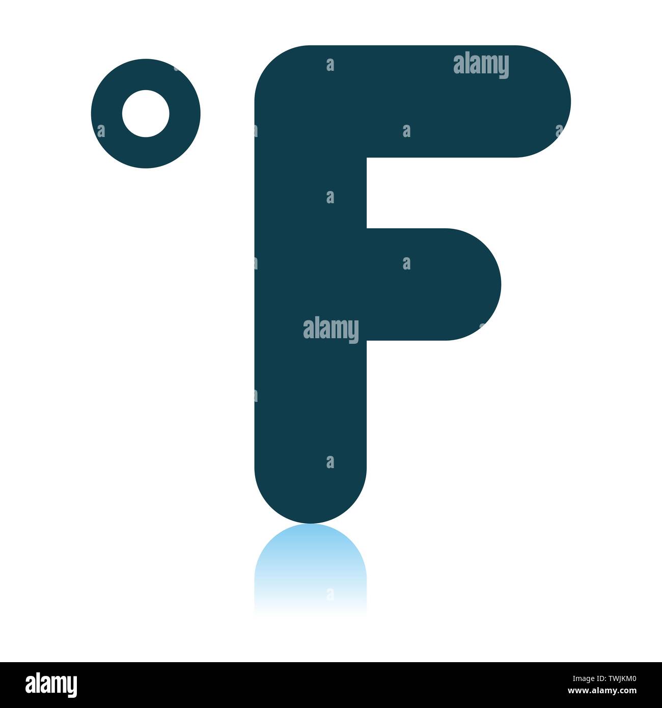Fahrenheit Degree Icon. Shadow Reflection Design. Vector Illustration. Stock Vector
