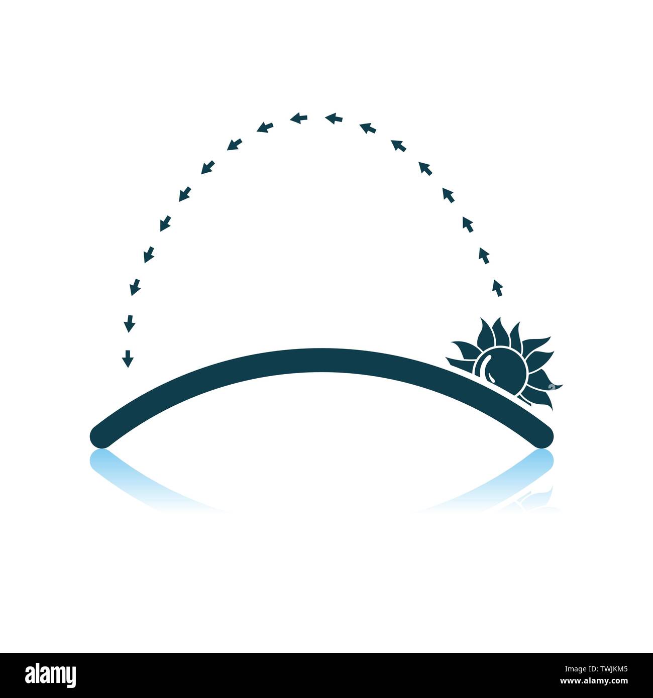 Sunrise Icon. Shadow Reflection Design. Vector Illustration. Stock Vector