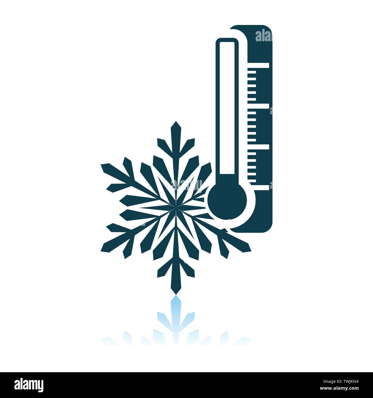 Winter Cold Icon. Shadow Reflection Design. Vector Illustration. Stock Vector